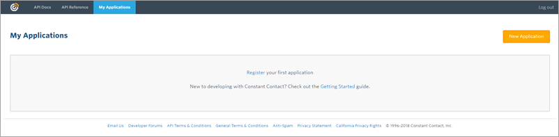 My Applications page